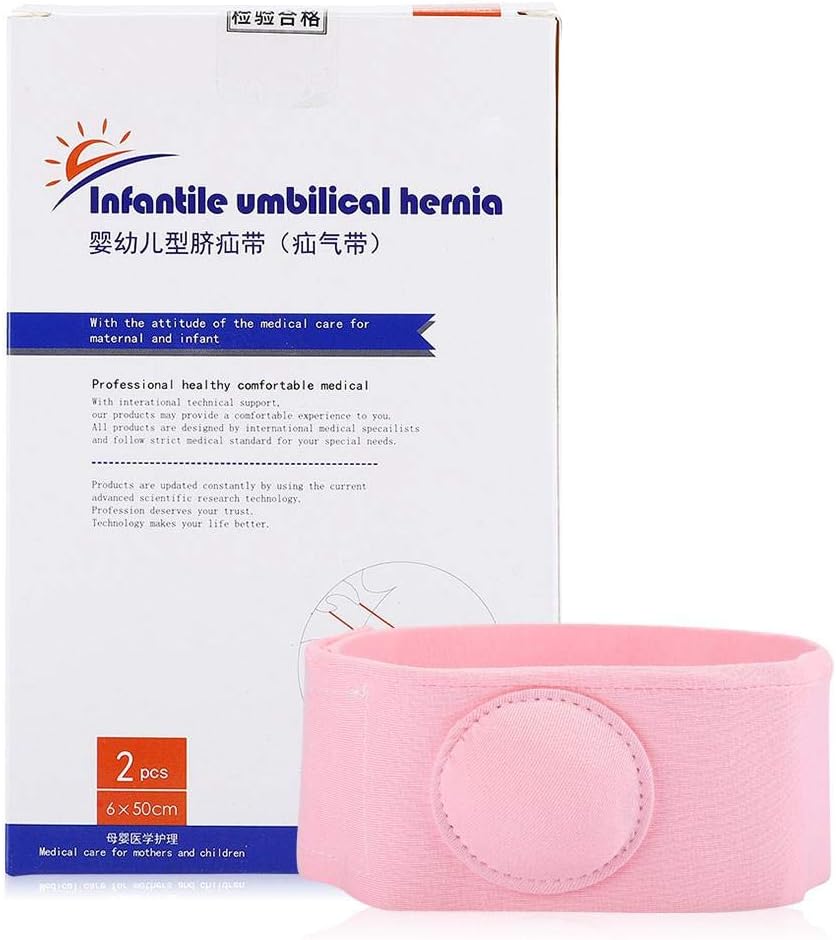 251230193637757_1 Wchiuoe Umbilical Hernia Belt, Baby Belly Button Band, 2pcs Children Infant Baby Umbilical Hernia Belt, Infant Abdominal Binder, Adjustable Baby Navel Truss Support Abdominal Belt (Pink) - Image 1